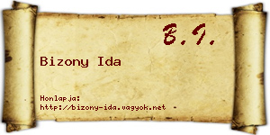 Bizony Ida névjegykártya