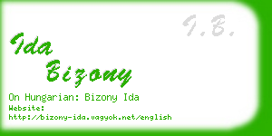 ida bizony business card